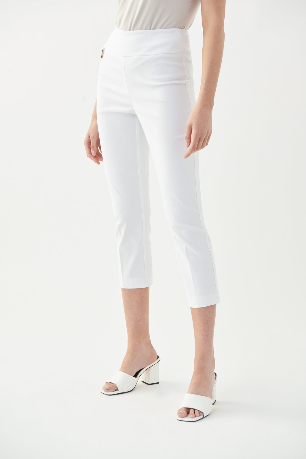 Cropped Woven Pants in White by Joseph Ribkoff (available in plus sizes)