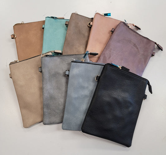 Solid Colour Crossbody Faux Leather Purse (9 colours)