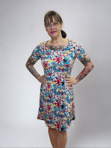 A-line Floral Dress by Modes Crystal  (AVAILABLE IN PLUS SIZES)