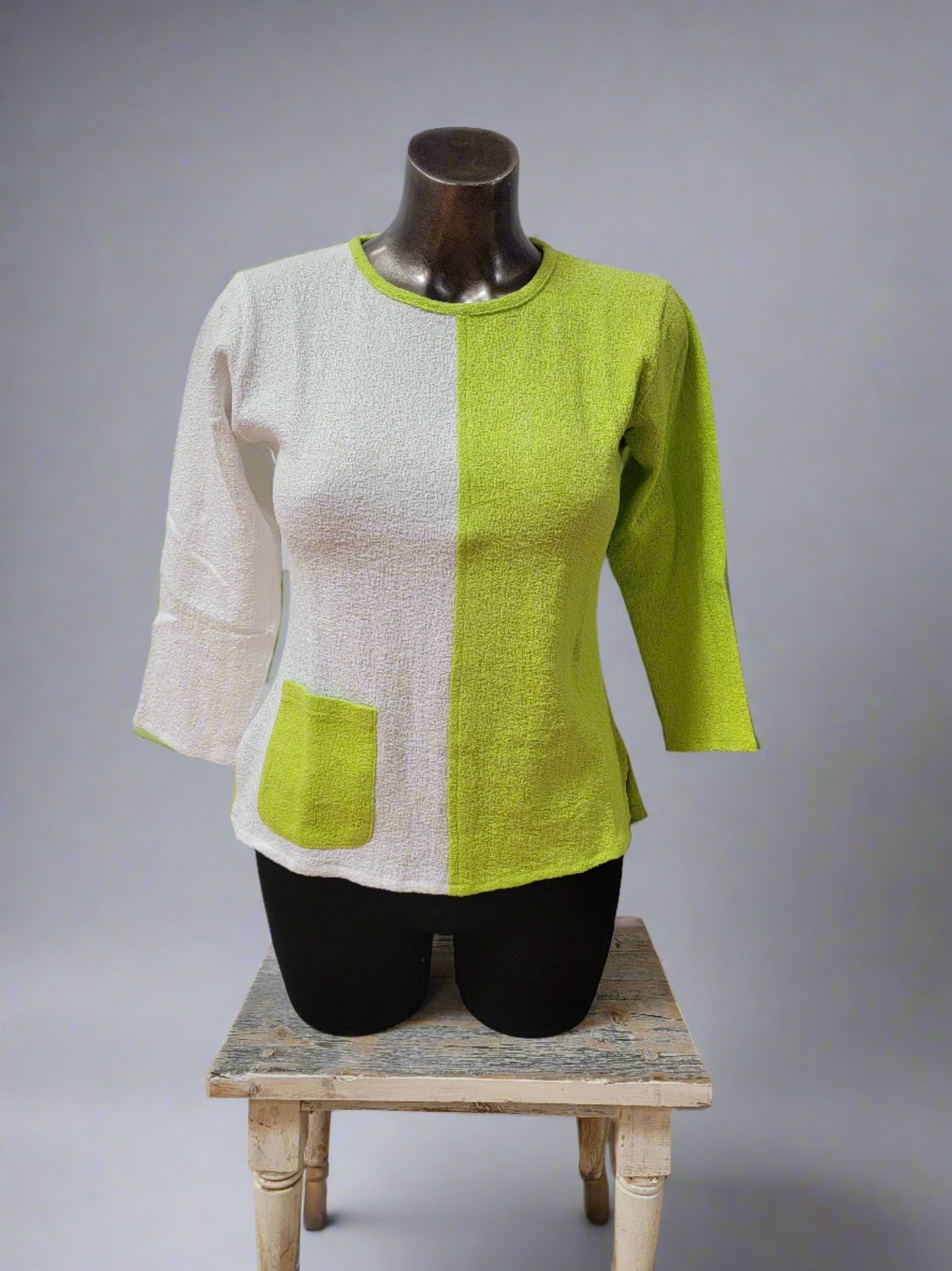 Textured Lime Top by Parsley and Sage (AVAILABLE IN PLUS SIZES)