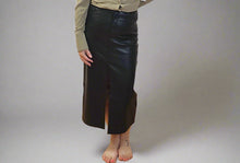 Load image into Gallery viewer, FAUX LEATHER MIDI SKIRT (available in plus sizes) by Dex
