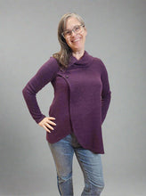 Load image into Gallery viewer, Grape Cowl Neck Top by Pure Essence
