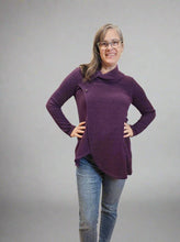 Load image into Gallery viewer, Grape Cowl Neck Top by Pure Essence
