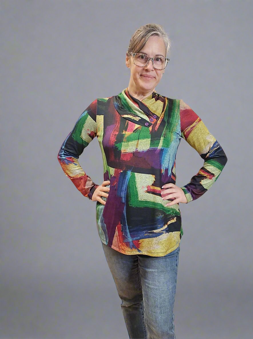 Multi Coloured V-neck Tunic by Pure Essence