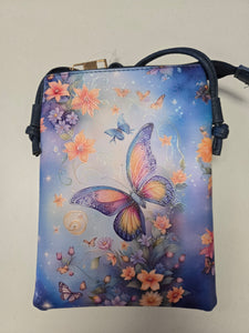 Butterfly Conservatory Faux Leather Painted Purse