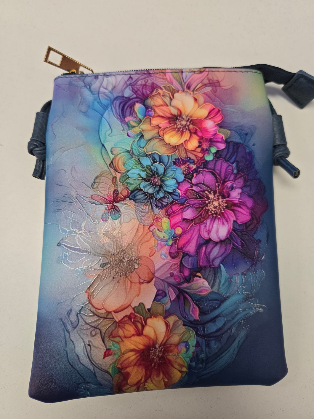 Beautiful Bouquet Faux Leather Painted Purse