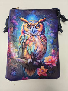 Owl Faux Leather Painted Purse