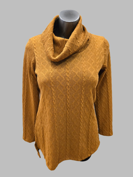 Cable Knit Cowlneck Tunic by Pure Essence