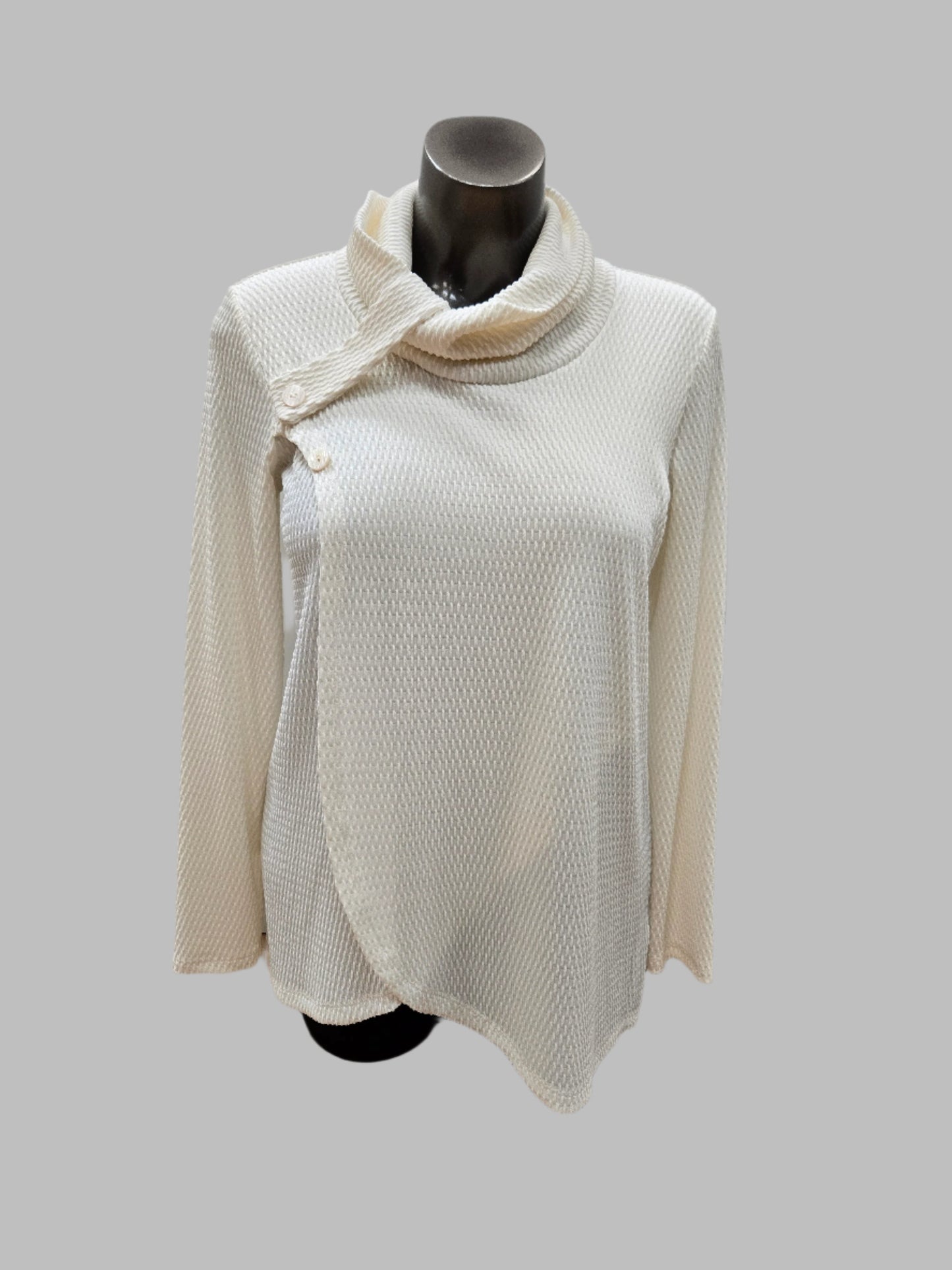 Textured Cowl Neck Tunic by Pure Essence