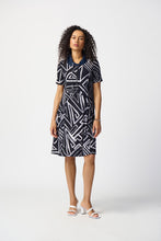 Load image into Gallery viewer, Abstract Print Silky Knit A-Line Dress by Joseph Ribkoff (available in plus sizes)
