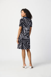 Abstract Print Silky Knit A-Line Dress by Joseph Ribkoff (available in plus sizes)