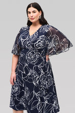 Load image into Gallery viewer, Floral Print Silky Knit and Chiffon Dress by Joseph Ribkoff (available in plus sizes)
