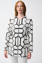 Load image into Gallery viewer, Laser-Cut Leatherette on Mesh Jacket by Joseph Ribkoff (available in plus sizes)
