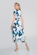 Load image into Gallery viewer, Silky Knit And Chiffon Floral Wrap Dress by Joseph Ribkoff (available in plus sizes)
