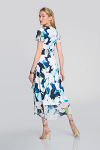 Silky Knit And Chiffon Floral Wrap Dress by Joseph Ribkoff (available in plus sizes)