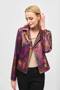Foiled Print Faux Suede Jacket by Joseph Ribkoff (available in plus sizes)
