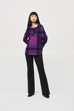 Load image into Gallery viewer, Plaid Jacquard Cowl Neck Sweater by Joseph Ribkoff
