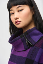 Load image into Gallery viewer, Plaid Jacquard Cowl Neck Sweater by Joseph Ribkoff
