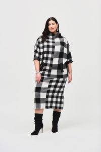 Plaid Jacquard Knit Sweater by Joseph Ribkoff