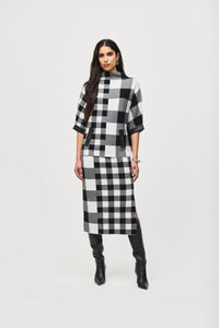 Plaid Jacquard Knit Sweater by Joseph Ribkoff