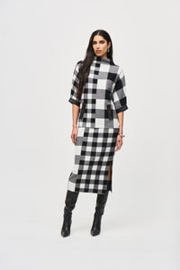 Plaid Jacquard Knit Skirt by Joseph Ribkoff (available in plus sizes)