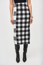 Load image into Gallery viewer, Plaid Jacquard Knit Skirt by Joseph Ribkoff (available in plus sizes)
