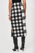 Load image into Gallery viewer, Plaid Jacquard Knit Skirt by Joseph Ribkoff (available in plus sizes)
