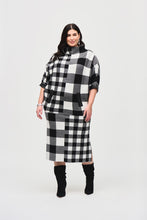 Load image into Gallery viewer, Plaid Jacquard Knit Skirt by Joseph Ribkoff (available in plus sizes)
