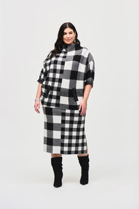 Plaid Jacquard Knit Skirt by Joseph Ribkoff (available in plus sizes)