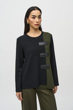 Load image into Gallery viewer, Textured Knit Color Block Boxy Tunic by Joseph Ribkoff
