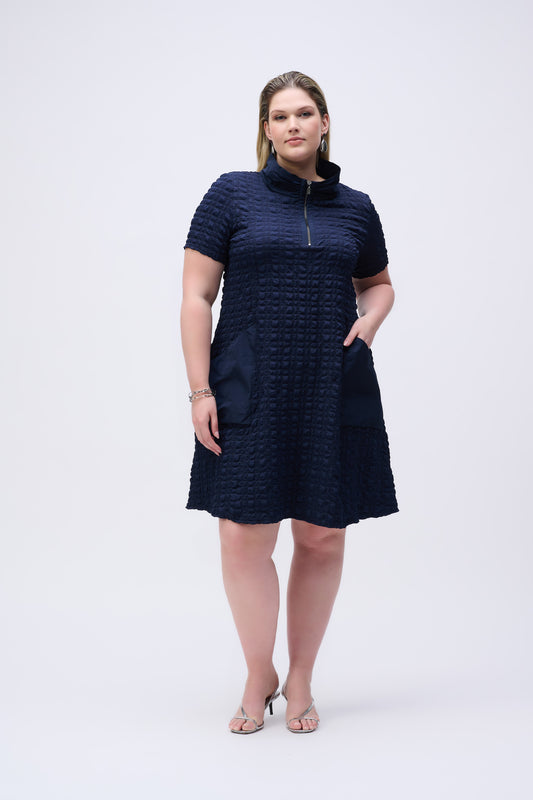 Bubble Jacquard A-Line Dress by Joseph Ribkoff (available in plus sizes)