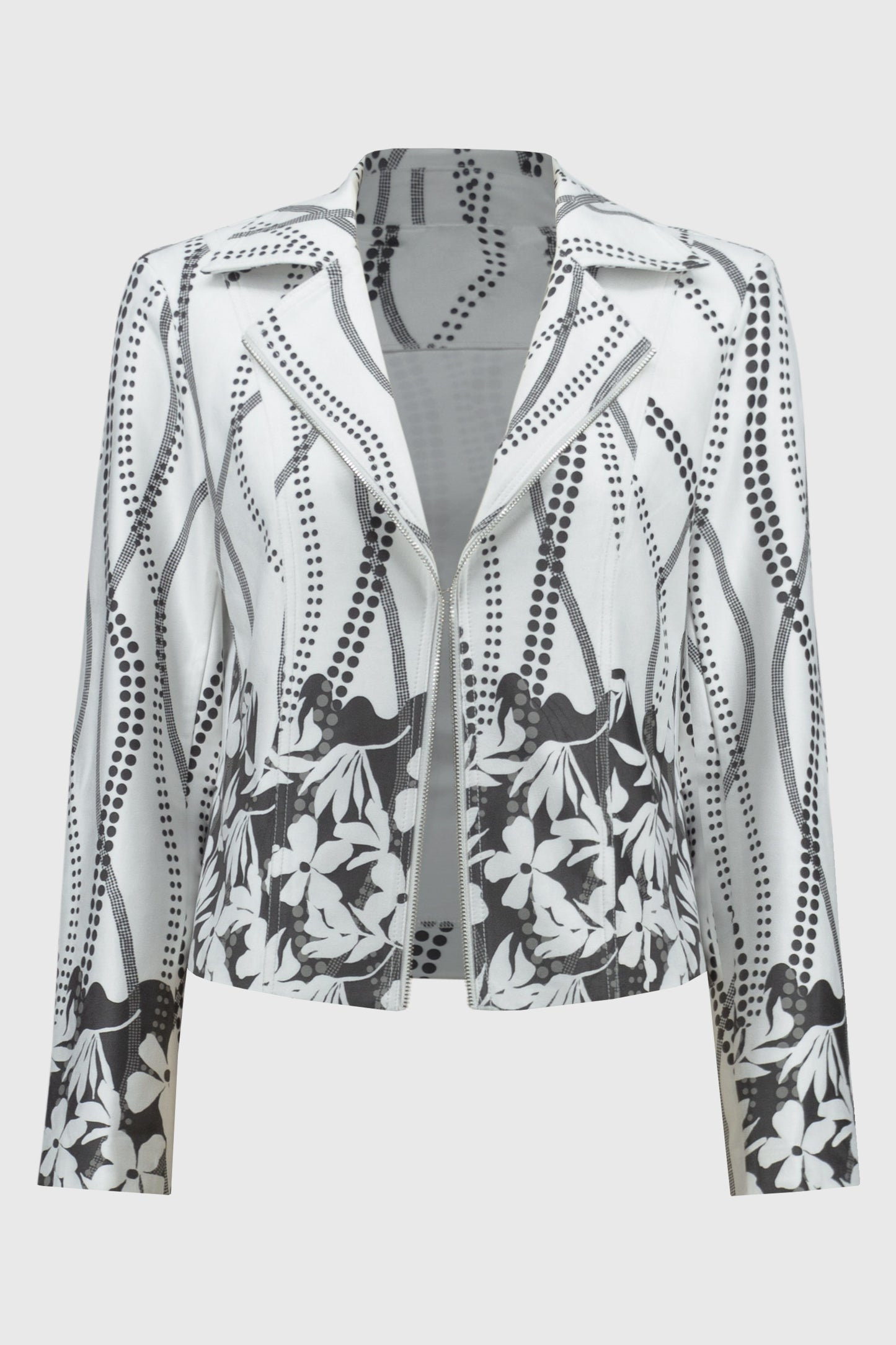 Faux Suede Floral Print Jacket by Joseph Ribkoff (available in plus sizes)