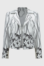 Load image into Gallery viewer, Faux Suede Floral Print Jacket by Joseph Ribkoff (available in plus sizes)
