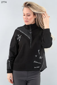 Layered Zip Sweater by Michael Tyler (AVAILABLE IN PLUS SIZES)