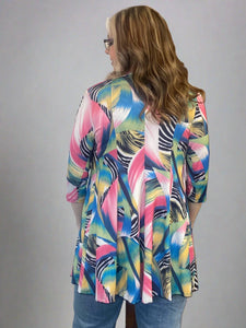 Zebra Print Open Jacket by Black Labb (available in plus sizes)