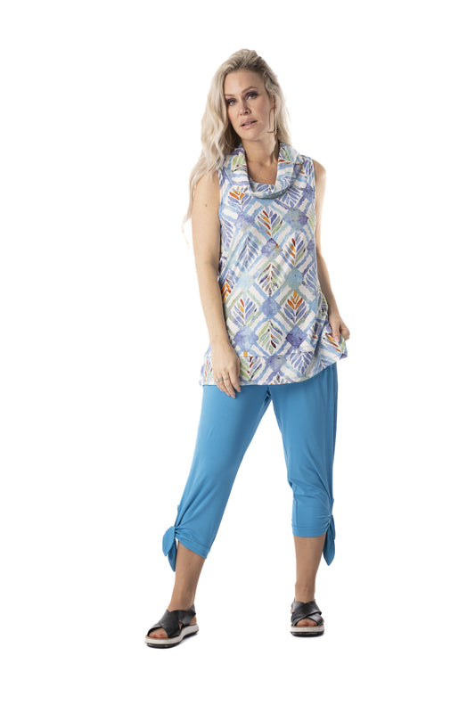 Azure Sleeveless Cowlneck Tunic