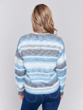 Load image into Gallery viewer, Space Dye Sweater with Striped Eyelash Yarn by Charlie B
