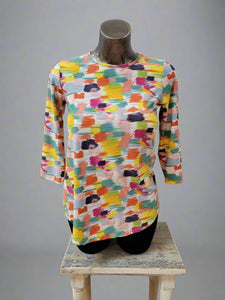 Multi Colour 3/4 Sleeve Top by Pure Essence