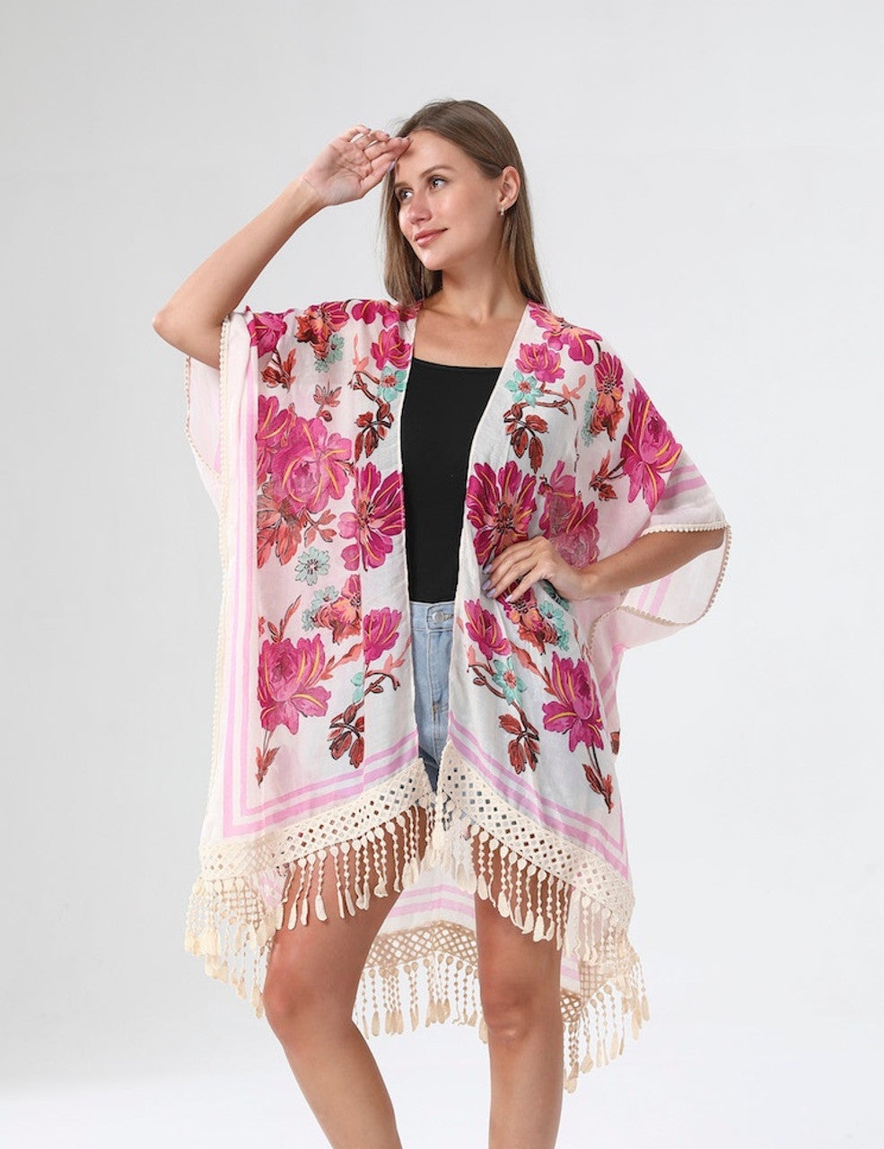 Pink Floral Kimono