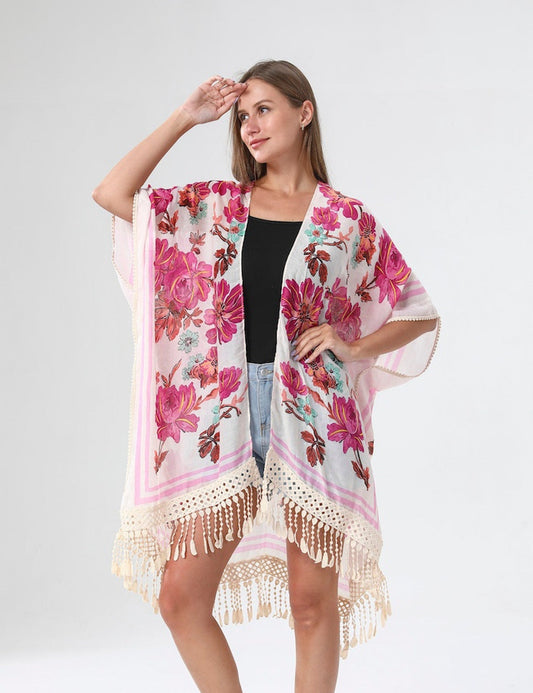 Pink Floral Kimono