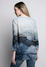 Load image into Gallery viewer, V-Neck Curved Hem Printed Top by Picadilly (available in plus sizes)
