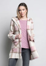 Load image into Gallery viewer, Plaid Fleece Hooded Jacket by Picadilly (available in plus sizes)
