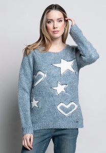 Star Heart Jacquard Top by Picadilly