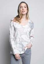 Load image into Gallery viewer, Floral Print V-Neck Top by Picadilly (available in plus sizes)
