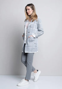 Houndstooth Plaid Cardigan by Picadilly (AVAILABLE IN PLUS SIZES)