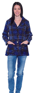 Blue Plaid Sherpa Jacket by Papa Fashions