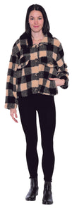 Checkered Sherpa Jacket by Papa Fashions