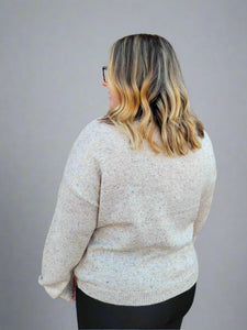 Nep Yarn Sweater with Flowers by Charlie B