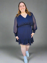 Load image into Gallery viewer, RUFFLE HEM WRAP MINI DRESS by Dex (available in plus sizes)
