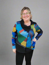 Load image into Gallery viewer, Cowl Neck Long Sleeve Zip Top by Michael Tyler (AVAILABLE IN PLUS SIZES)
